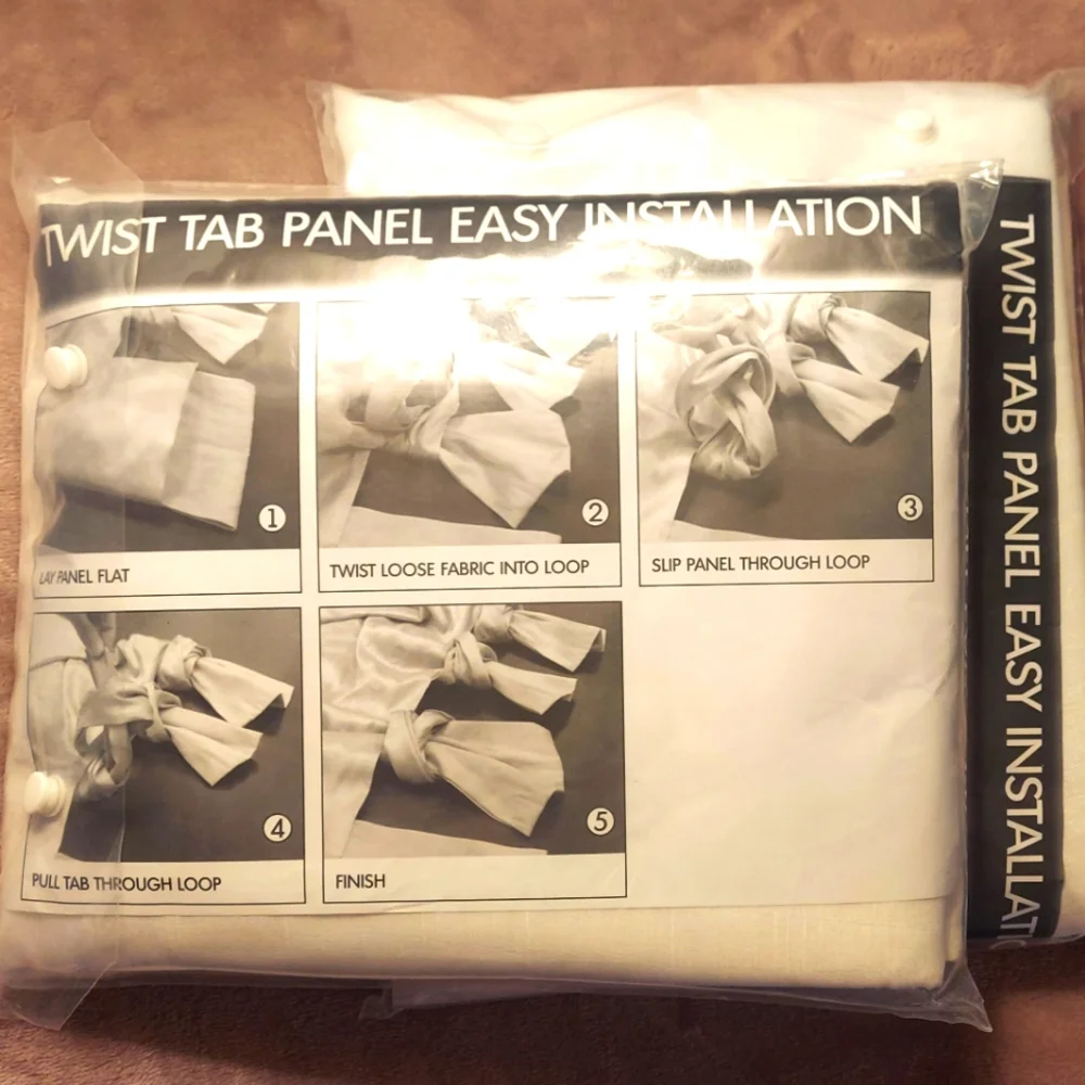 NEW White TopKnot Curtains 2 panels